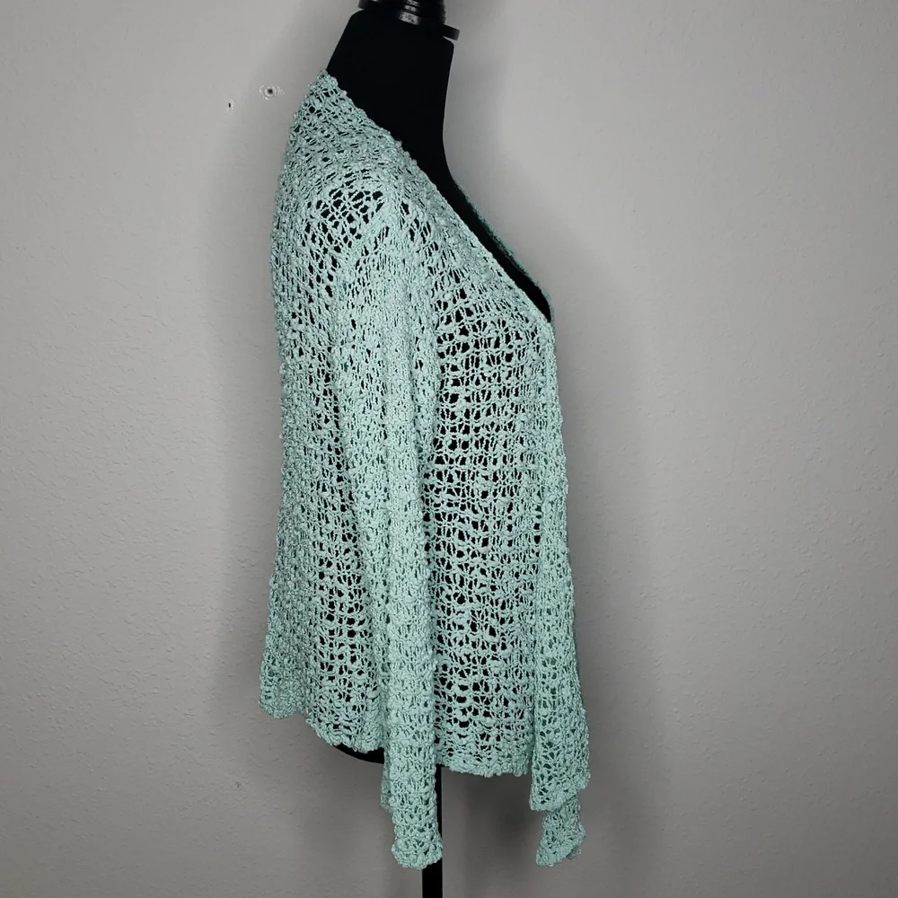 NEW Kaktus Open Knit Soft Open Front Long Sleeves Cardigan Size S/M Beachy - Picture 6 of 16